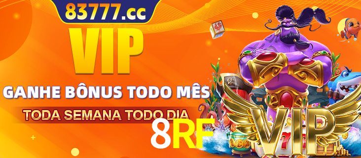 Banner promocional do 8RF oferecendo 100% de recompensas adicionais contínuas para quem fizer o login diário (Daily sign-in), com um mascote de coelho.