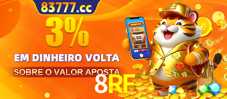 Promoção para baixar e instalar o aplicativo do cassino 8RF. O banner oferece uma recompensa de R1aR1aR8, com a imagem de uma cobra sobre moedas de ouro.